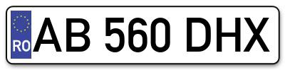 Placuta inmatriculare numar auto  AB-560-DHX, AB 560 DHX, AB560DHX