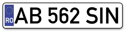 Placuta inmatriculare numar auto  AB-562-SIN, AB 562 SIN, AB562SIN