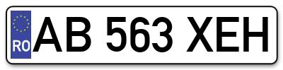 Placuta inmatriculare numar auto  AB-563-XEH, AB 563 XEH, AB563XEH