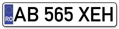 Placuta inmatriculare numar auto  AB-565-XEH, AB 565 XEH, AB565XEH