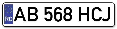 Placuta inmatriculare numar auto  AB-568-HCJ, AB 568 HCJ, AB568HCJ