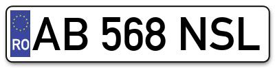 Placuta inmatriculare numar auto  AB-568-NSL, AB 568 NSL, AB568NSL