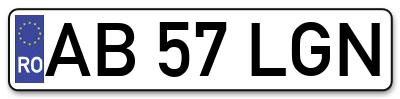Placuta inmatriculare numar auto  AB-57-LGN, AB 57 LGN, AB57LGN