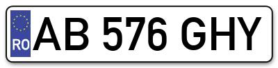 Placuta inmatriculare numar auto  AB-576-GHY, AB 576 GHY, AB576GHY