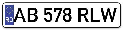 Placuta inmatriculare numar auto  AB-578-RLW, AB 578 RLW, AB578RLW