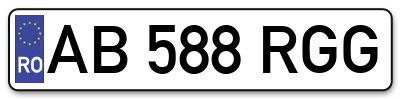 Placuta inmatriculare numar auto  AB-588-RGG, AB 588 RGG, AB588RGG
