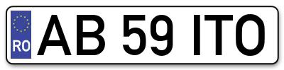 Placuta inmatriculare numar auto  AB-59-ITO, AB 59 ITO, AB59ITO