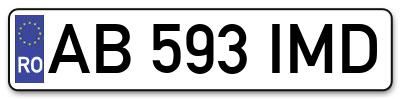 Placuta inmatriculare numar auto  AB-593-IMD, AB 593 IMD, AB593IMD