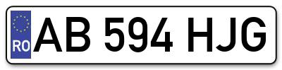 Placuta inmatriculare numar auto  AB-594-HJG, AB 594 HJG, AB594HJG