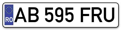 Placuta inmatriculare numar auto  AB-595-FRU, AB 595 FRU, AB595FRU