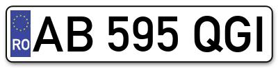 Placuta inmatriculare numar auto  AB-595-QGI, AB 595 QGI, AB595QGI