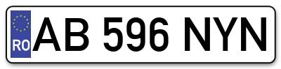 Placuta inmatriculare numar auto  AB-596-NYN, AB 596 NYN, AB596NYN