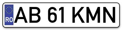 Placuta inmatriculare numar auto  AB-61-KMN, AB 61 KMN, AB61KMN