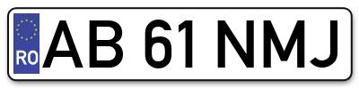 Placuta inmatriculare numar auto  AB-61-NMJ, AB 61 NMJ, AB61NMJ