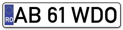 Placuta inmatriculare numar auto  AB-61-WDO, AB 61 WDO, AB61WDO