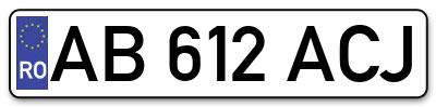 Placuta inmatriculare numar auto  AB-612-ACJ, AB 612 ACJ, AB612ACJ