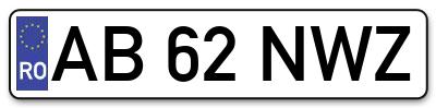 Placuta inmatriculare numar auto  AB-62-NWZ, AB 62 NWZ, AB62NWZ