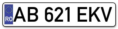 Placuta inmatriculare numar auto  AB-621-EKV, AB 621 EKV, AB621EKV