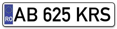 Placuta inmatriculare numar auto  AB-625-KRS, AB 625 KRS, AB625KRS
