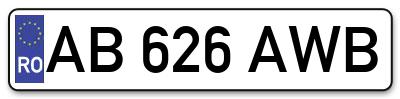 Placuta inmatriculare numar auto  AB-626-AWB, AB 626 AWB, AB626AWB