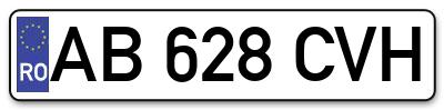 Placuta inmatriculare numar auto  AB-628-CVH, AB 628 CVH, AB628CVH