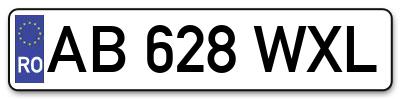 Placuta inmatriculare numar auto  AB-628-WXL, AB 628 WXL, AB628WXL