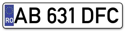 Placuta inmatriculare numar auto  AB-631-DFC, AB 631 DFC, AB631DFC