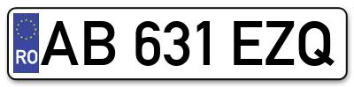 Placuta inmatriculare numar auto  AB-631-EZQ, AB 631 EZQ, AB631EZQ