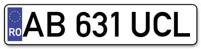 Placuta inmatriculare numar auto  AB-631-UCL, AB 631 UCL, AB631UCL