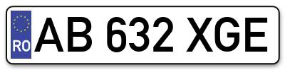 Placuta inmatriculare numar auto  AB-632-XGE, AB 632 XGE, AB632XGE