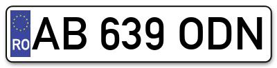 Placuta inmatriculare numar auto  AB-639-ODN, AB 639 ODN, AB639ODN