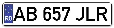 Placuta inmatriculare numar auto  AB-657-JLR, AB 657 JLR, AB657JLR