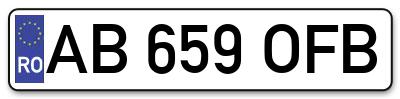 Placuta inmatriculare numar auto  AB-659-OFB, AB 659 OFB, AB659OFB