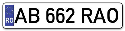 Placuta inmatriculare numar auto  AB-662-RAO, AB 662 RAO, AB662RAO