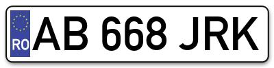 Placuta inmatriculare numar auto  AB-668-JRK, AB 668 JRK, AB668JRK