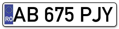Placuta inmatriculare numar auto  AB-675-PJY, AB 675 PJY, AB675PJY