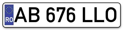 Placuta inmatriculare numar auto  AB-676-LLO, AB 676 LLO, AB676LLO