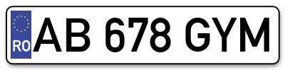 Placuta inmatriculare numar auto  AB-678-GYM, AB 678 GYM, AB678GYM