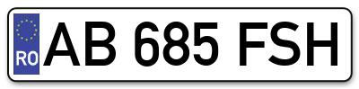 Placuta inmatriculare numar auto  AB-685-FSH, AB 685 FSH, AB685FSH