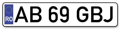 Placuta inmatriculare numar auto  AB-69-GBJ, AB 69 GBJ, AB69GBJ