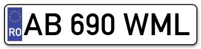Placuta inmatriculare numar auto  AB-690-WML, AB 690 WML, AB690WML