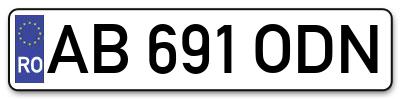 Placuta inmatriculare numar auto  AB-691-ODN, AB 691 ODN, AB691ODN