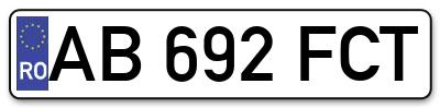 Placuta inmatriculare numar auto  AB-692-FCT, AB 692 FCT, AB692FCT