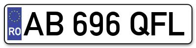 Placuta inmatriculare numar auto  AB-696-QFL, AB 696 QFL, AB696QFL