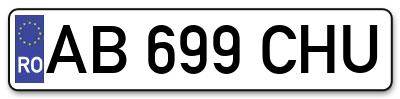 Placuta inmatriculare numar auto  AB-699-CHU, AB 699 CHU, AB699CHU