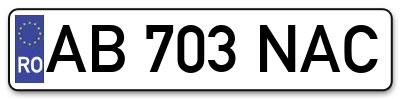 Placuta inmatriculare numar auto  AB-703-NAC, AB 703 NAC, AB703NAC