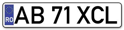 Placuta inmatriculare numar auto  AB-71-XCL, AB 71 XCL, AB71XCL