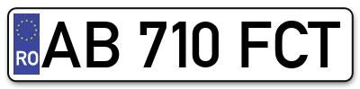 Placuta inmatriculare numar auto  AB-710-FCT, AB 710 FCT, AB710FCT