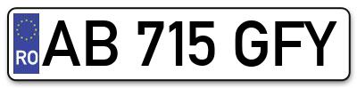 Placuta inmatriculare numar auto  AB-715-GFY, AB 715 GFY, AB715GFY