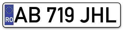Placuta inmatriculare numar auto  AB-719-JHL, AB 719 JHL, AB719JHL